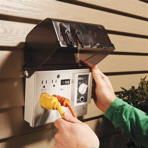 install outdoor electrical junction box|install outdoor outlet on post.